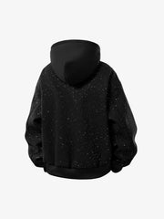 Retro Rhinestone Double Zipper Cotton Jacket