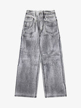 Wasteland Style Niche Design Dirty White Loose Jeans