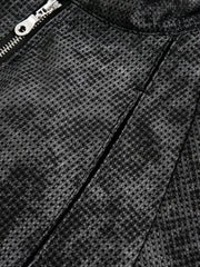 Dark Deconstructed Split Stand Collar Jacket