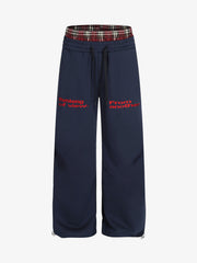 Retro Double Waist Loose Wide-Leg Pants