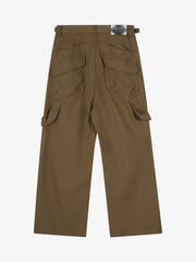 Adjustable Waistband Pleated Casual Pants