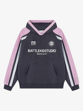 Retro Contrast Color Letter Print Hoodie