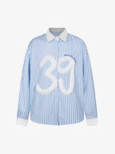 Retro Contrast Flocked Striped Long Sleeve Shirt