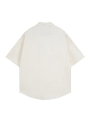 Oversized Graphic Cartoon Letter Print Short-Sleeve Shirt