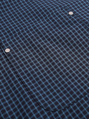 Tie Contrast Stitching Casual Plaid Shirt