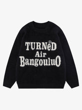 Letter Embroidery Round Neck Casual Sweater