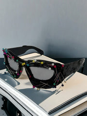 Hip Hop Punk Beaded Sunglasses