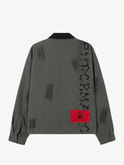 Retro Patchwork And Graphic Print Gothic Zipper Jacket