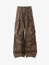 Retro Leopard Print Pleated Pocket Casual Pants