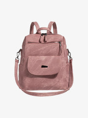 Suede Simple Dual-Use Large Capacity Backpack