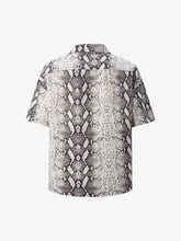 Street Snake Print Short-Sleeved Floral Shirt