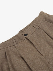 Casual Pleated Drape Stretch Barrel Pants