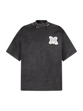 Embroidered Neckline Oversized T-Shirt