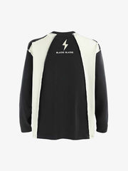Lightning Letter Print Contrast Color Stitching Long-Sleeve T-Shirt