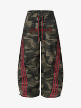 Retro Patchwork Embroidered Camouflage Barrel Pants