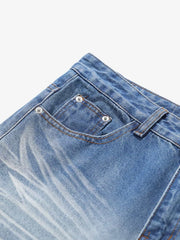 Vintage Washed Beard Pattern Machete Jeans