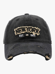 Vintage Washed Distressed Letter Embroidery Baseball Cap