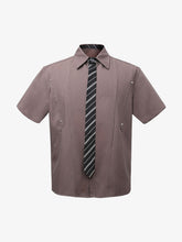 Deconstructed Patchwork Tie Short-Sleeved Shirt