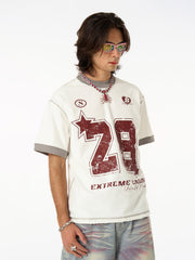 Distressed NO. 28 Jersey T-Shirt