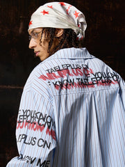 Street Lettering Vintage Striped Shirt