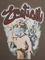 Retro Blindfold Angel Rhinestone Letter Graphic T-Shirt