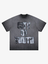 Vintage Gradient Spray Letter Print T-Shirt