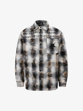 Streetwear Washed Distressed Plaid Long Sleeve Shirt