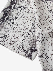Street Snake Print Short-Sleeved Floral Shirt