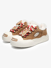 Street Chunky Velvet-Lined Canvas Sneakers