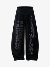 Dark Street Letter Flame Sweatpants