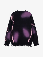 Raw Edge Damaged Dirty Dyed Niche Sweatshirt