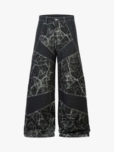 Deconstructed Split Tie-Dye Jeans