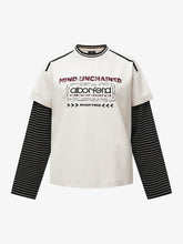 Hip-Hop Striped Fake Two-Piece Jersey Long-Sleeved T-Shirt