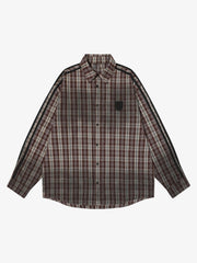 Vintage Patch Embroidered Plaid Shirt