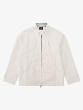 Deconstructed Split Stand Collar PU Leather Jacket