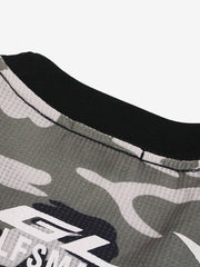 Camouflage Skull Print Long-Sleeved T-Shirt