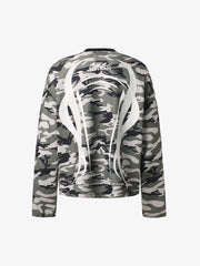 Camouflage Skull Print Long-Sleeved T-Shirt