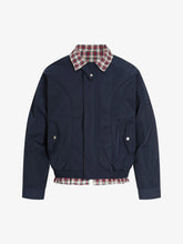Faux Two-Piece Plaid Layered Workwear Jacket