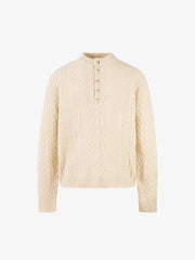 Vintage Diamond Knit Half Placket Sweater