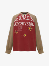 Retro Distressed Motorcycle Colorblock Sweatshirt