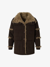 Vintage Street Corduroy Patchwork Fur Collar Cotton Jacket