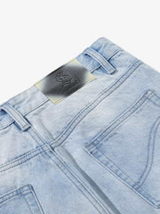 Vintage Washed Patch Ripped Baggy Jeans