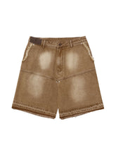 American Retro Distressed Washed Denim Shorts Street Style