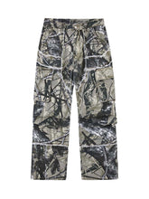 Camouflage Leaf Straight Leg Pants Utility Street Style