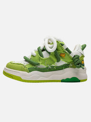 Casual Contrast Color Platform Sneakers Sporty Street Style
