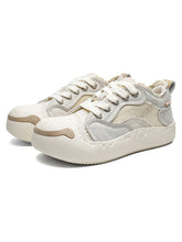 Fun Big Toe Leather Spliced Sneakers Streetwear