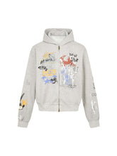 Graffiti Cardigan Hoodie Gundam Inspired Streetwear Style