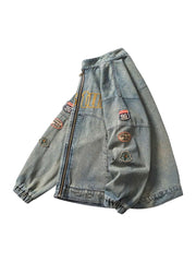 Hip Hop Embroidered Denim Jacket