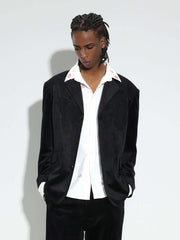 Lace Map Logo Velvet Suit Streetwear