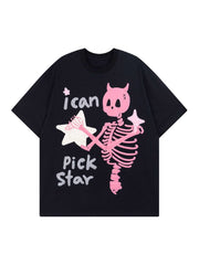 Made Retro Skull Letter Foam T Shirt Bold Graphic Style